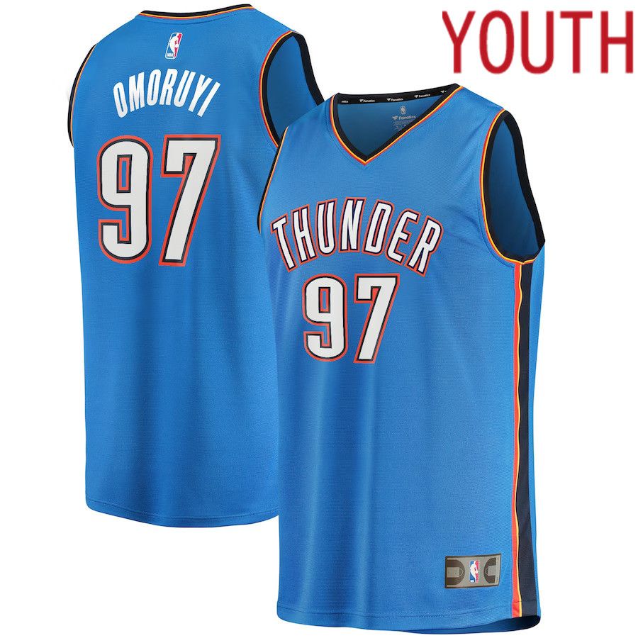 Youth Oklahoma City Thunder #97 Eugene Omoruyi Fanatics Branded Blue Fast Break Player NBA Jersey->oklahoma city thunder->NBA Jersey